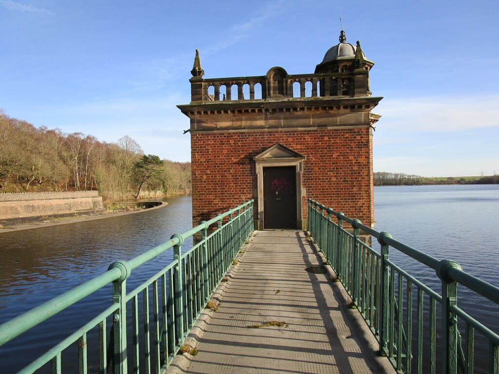 Draw Off Tower, Tunnel Mouth, Dam Causeway And Bridge At Swithland Reservoir Water Works
