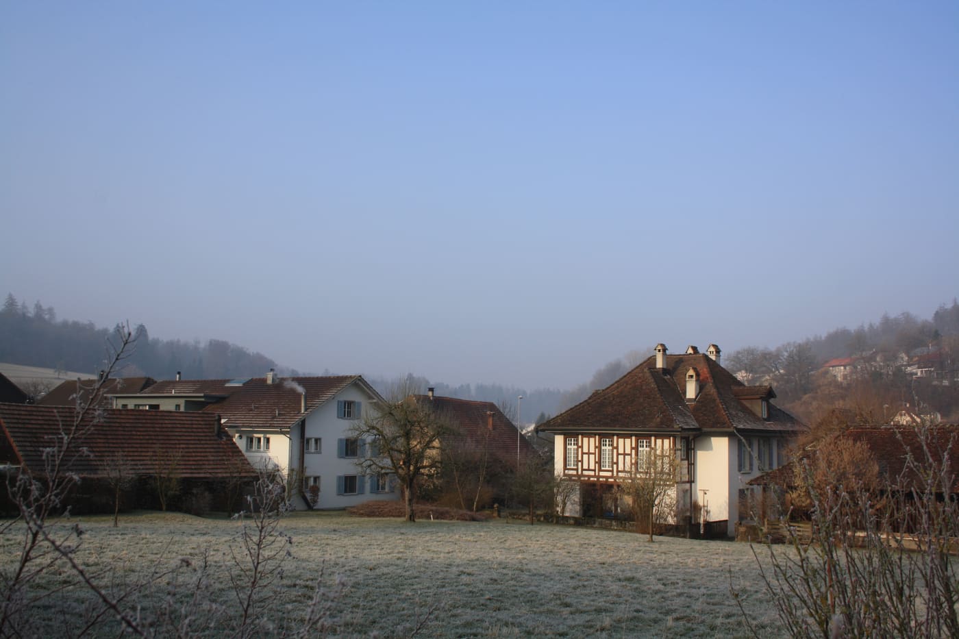 evangelical-reformed parsonage with an economy building