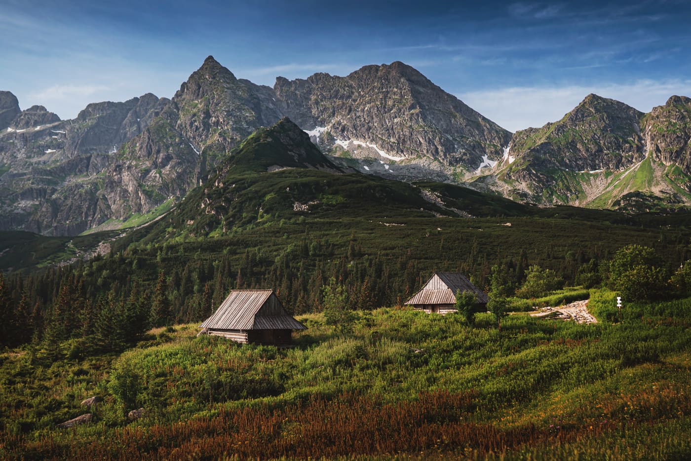 group of shepherd huts at Hala Gąsienicowa