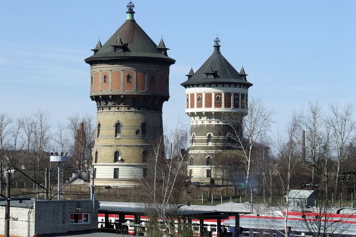 Twin Water Towers on Mazā Matīsa iela